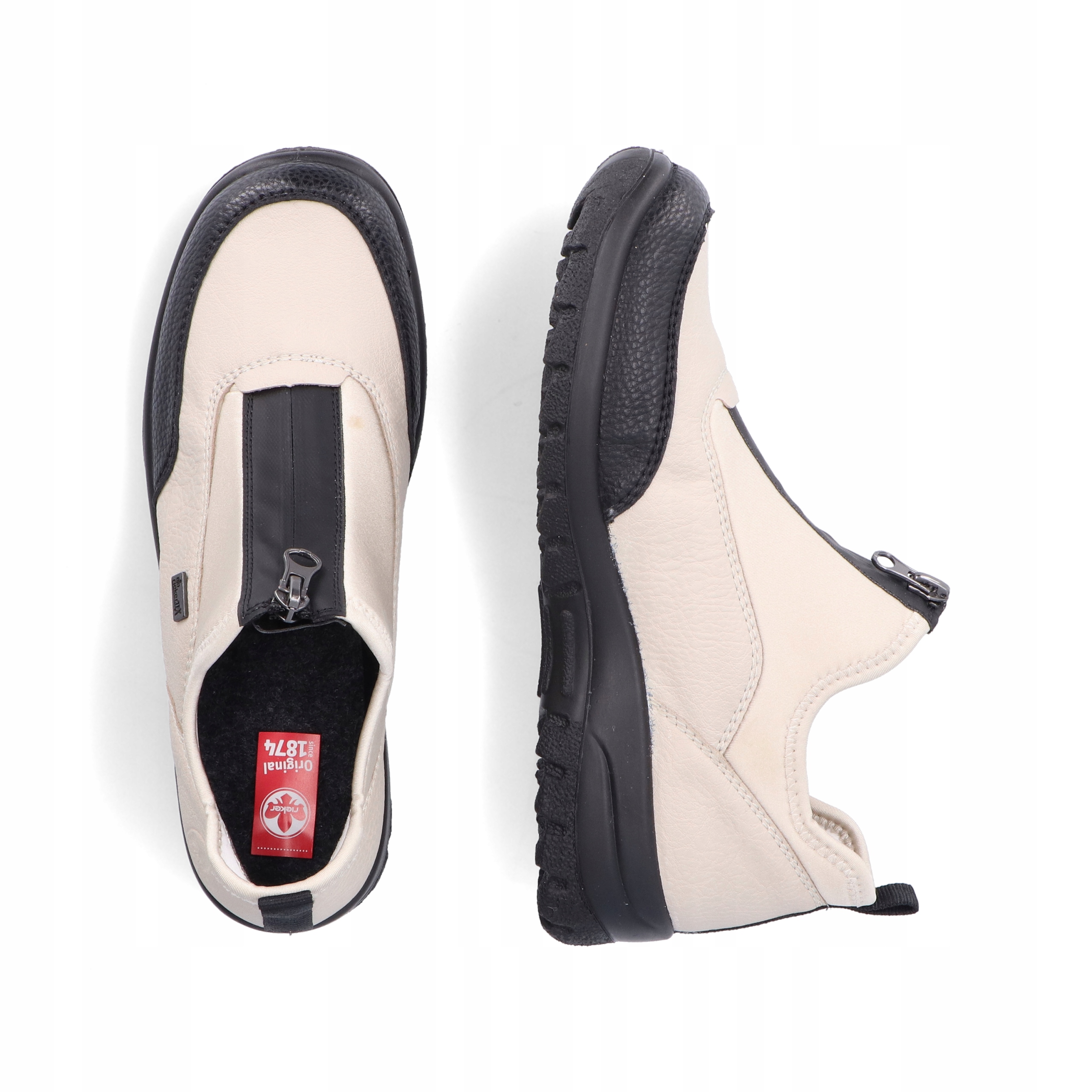 RIEKER TEX półbuty, buty damskie beżowe L7153 Rozmiar 42