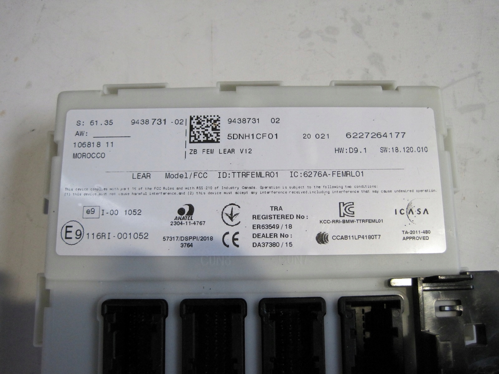module control unit bordnetz BCM BMW F30 F32 9438731