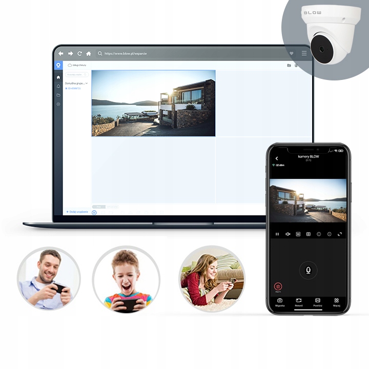 KAMERA WiFi ZOOM ZWNĘTRZNA WEWNĘTRZNA 3MP OBROTOWA 360 STOPNI INTERKOM IP66 Głębokość produktu 16.8 cm
