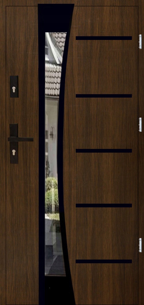 POLSKIE DRZWI ZEWNETRZNE INOX14ZD BLACK 72MM 100CM 100TKI UD 1,3 Strona lewe prawe