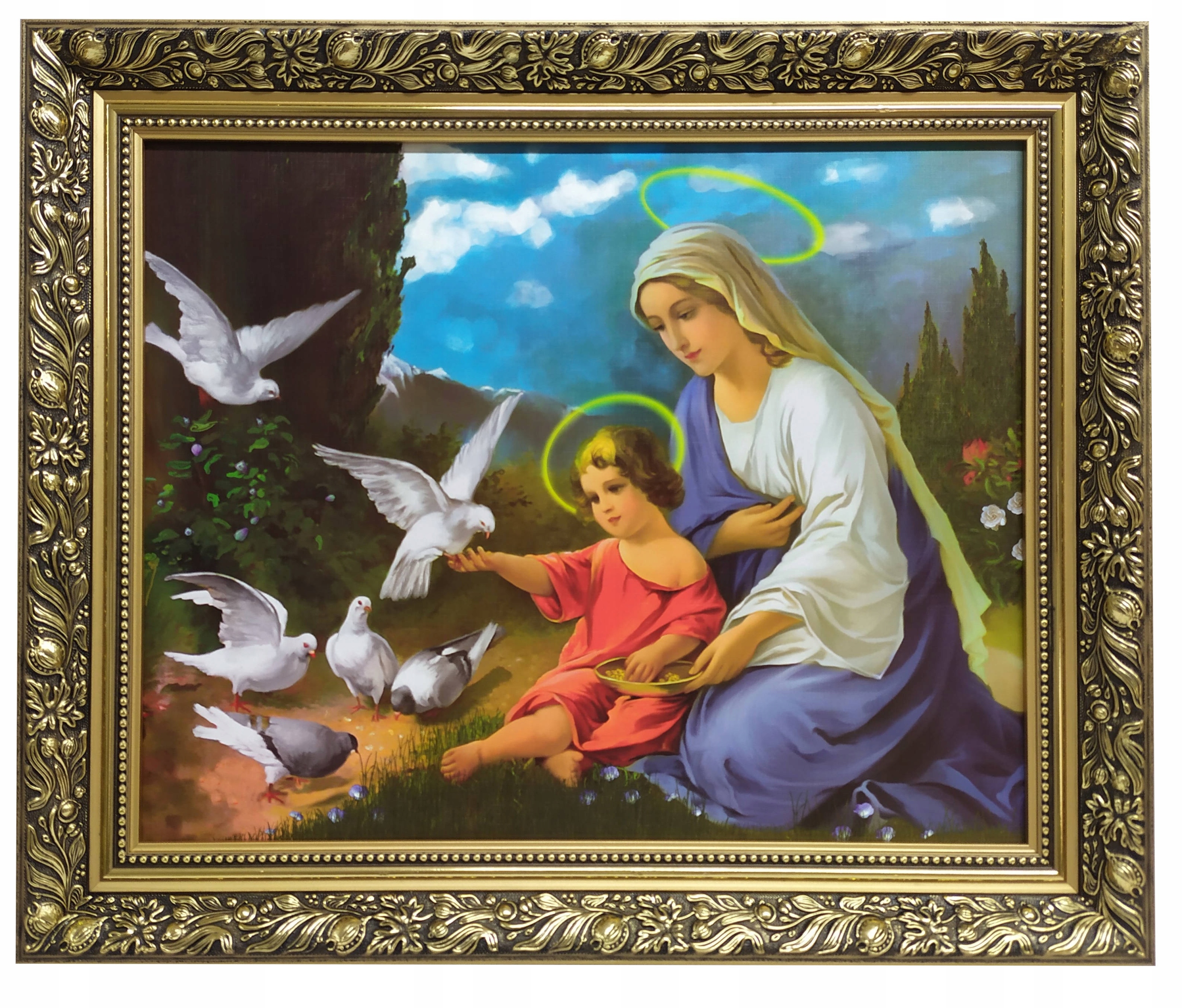 

Obraz W Złotej Ramie 50x60 Świętej Maryi Z Jezusem