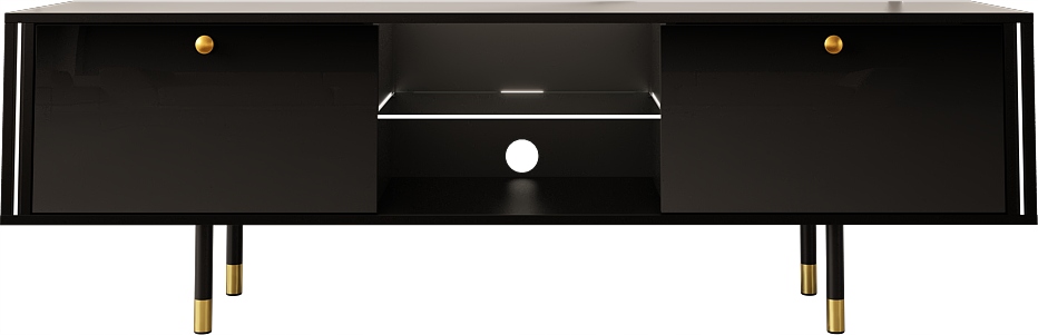 RTV Cristal 1 160 см черный матовый глянцевый светодиодный шкаф