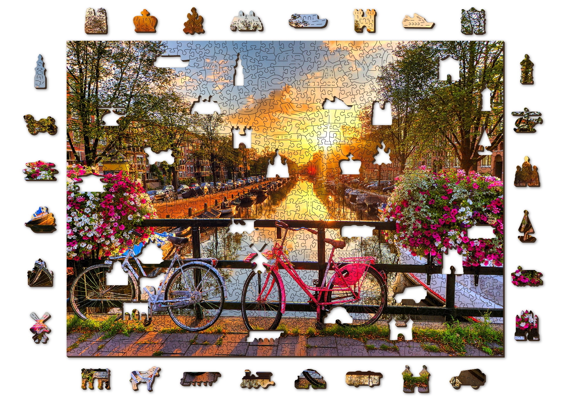 Drewniane Puzzle Rowery Z Amsterdamu 1000 +10 el.