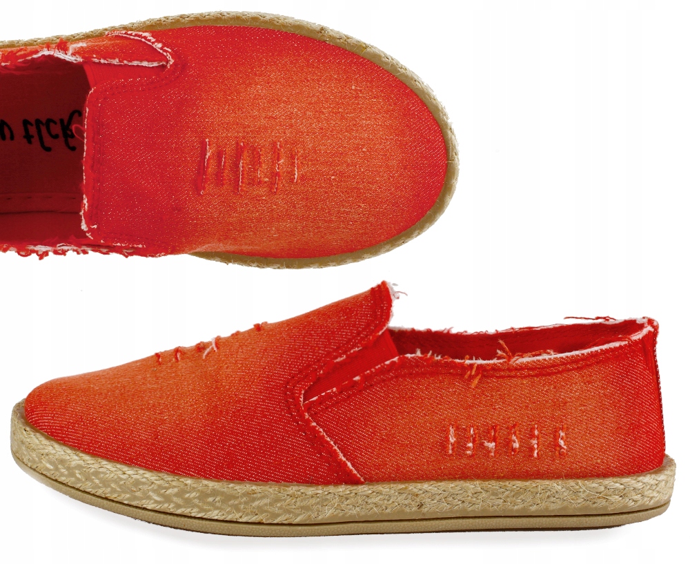 

Trampki espadryle Tenisówki przetarte czerwone 34