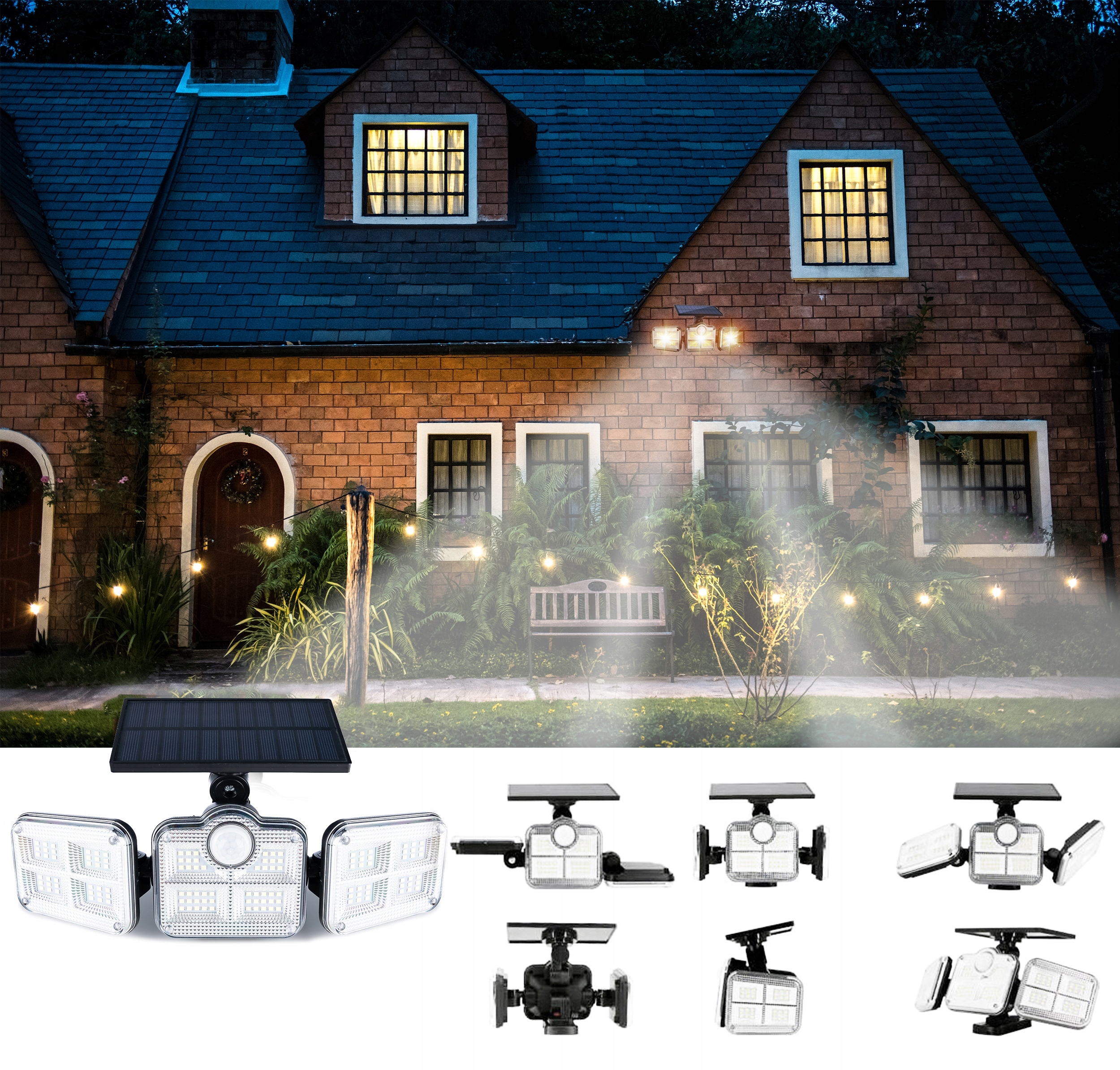 LAMPA SOLARNA LED CZUJNIK RUCHU ZMIERZCHU MODUŁOWA+ PILOT 122 LED ZEWNĘTRZN Marka Gotel