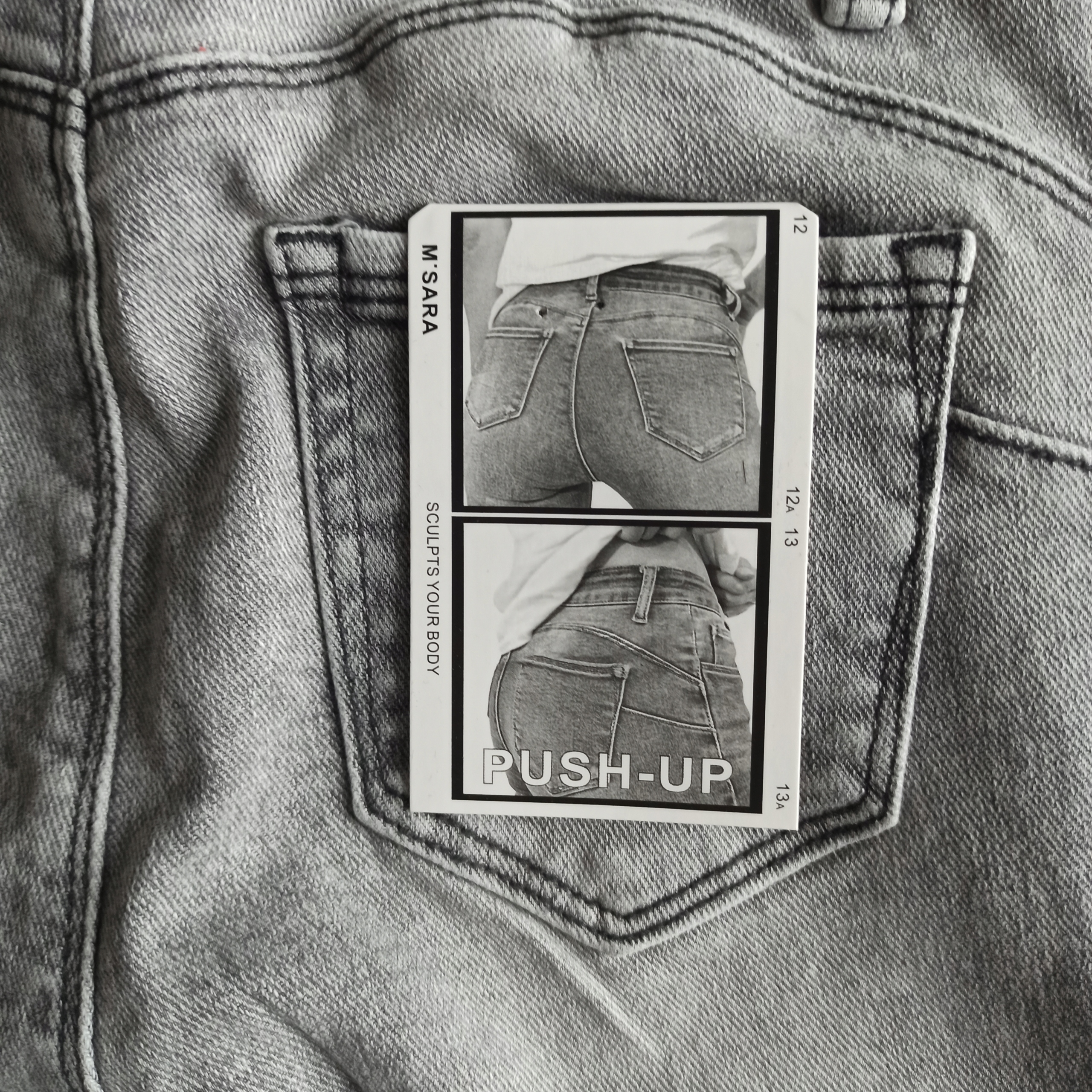 Spodnie Jeansowe M Sara Szare Modelujące Nowość 30 Długość nogawki długa