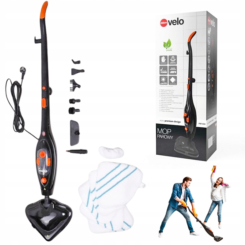 Domowy Mop parowy EPM1000 Ekologiczne sprzątanie 10w1 Duża ilość końcówek