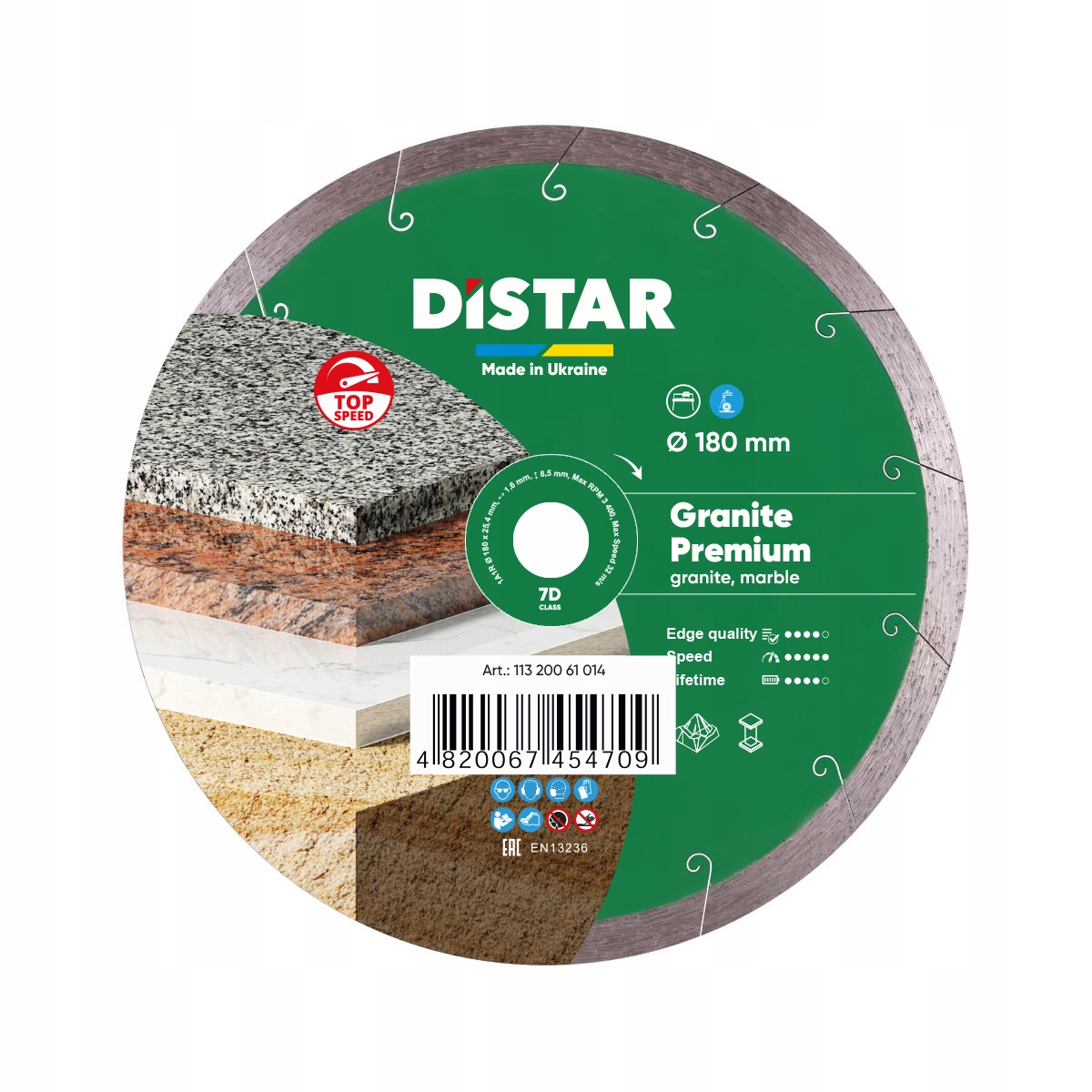 Diamantový Kotouč Distar 180x1,6x8,5x25,4 Granit P