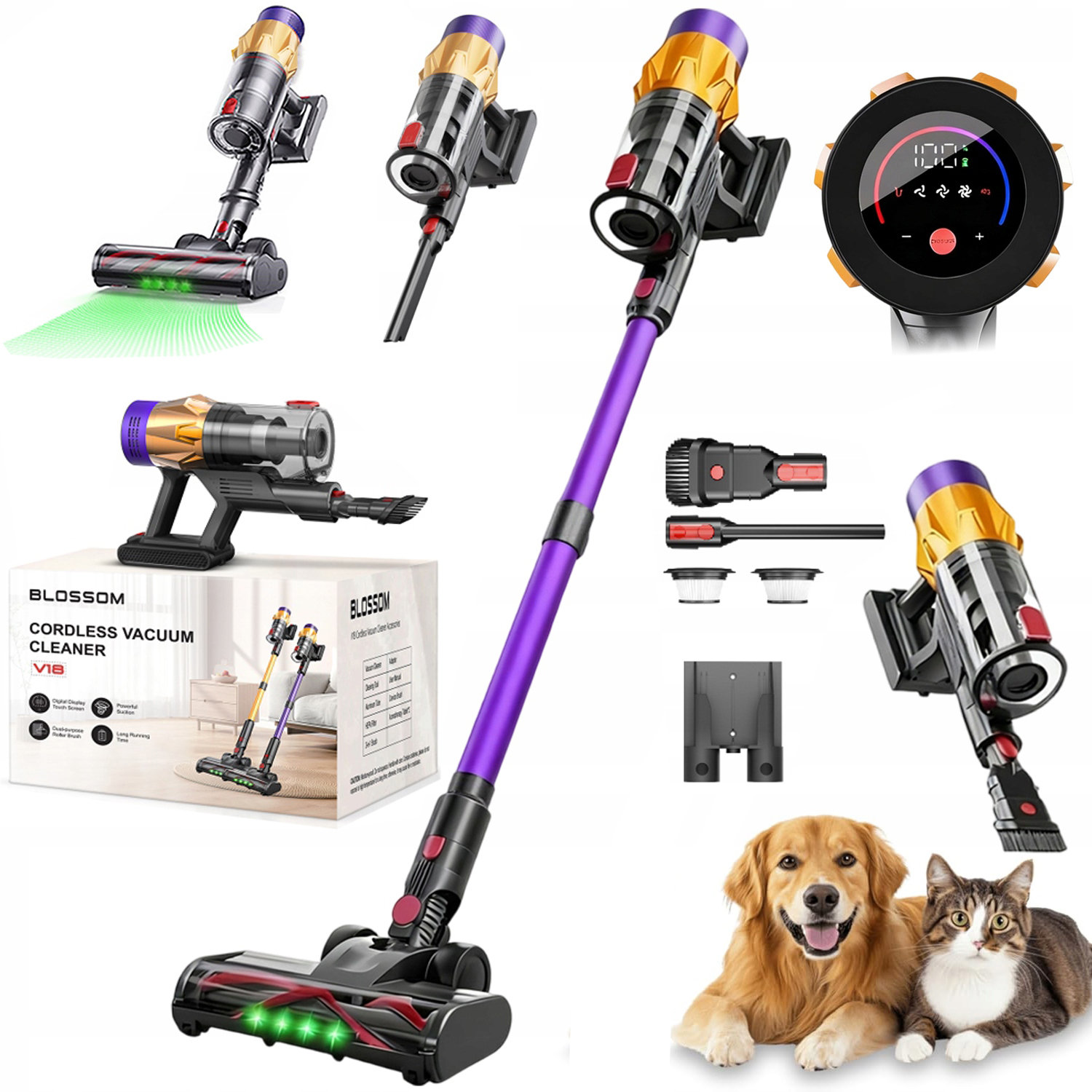 Odkurzacz Ręczny Bezprzewodowy 550W 50KPA Do Domu I Samochodu Blossom V18