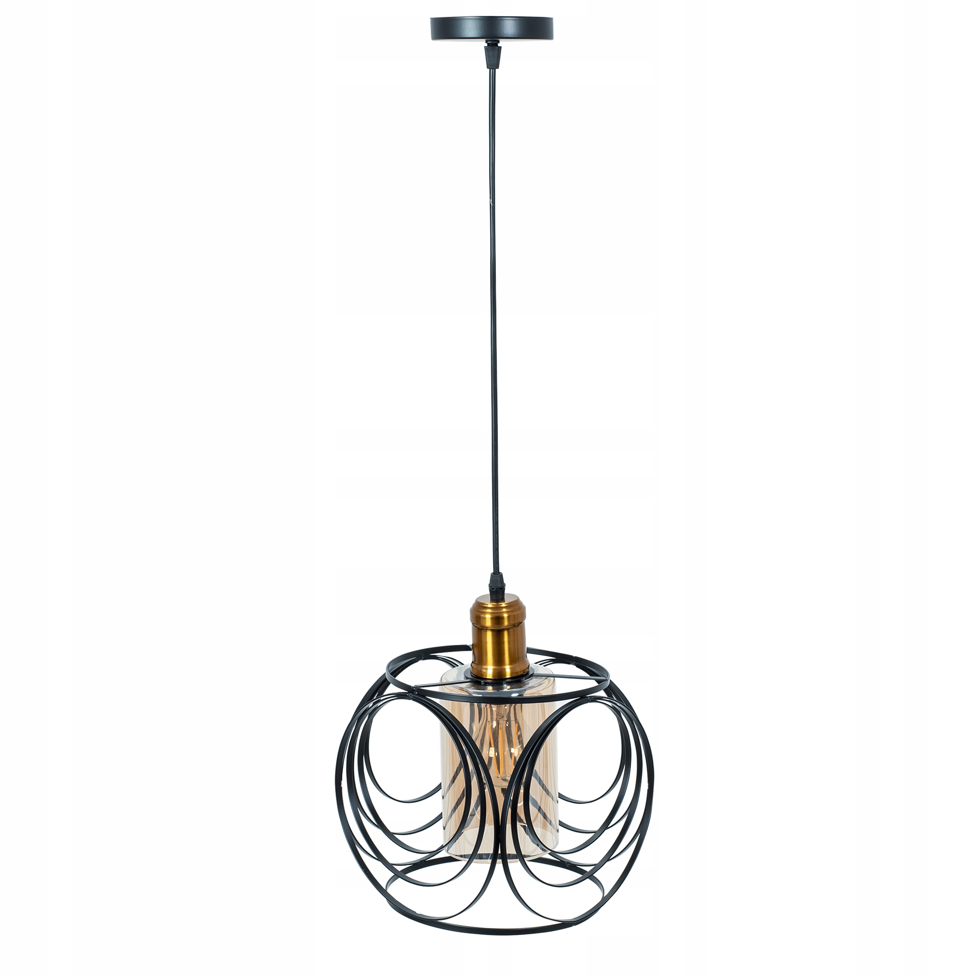 LAMPA WISZĄCA SZKLANA METALOWA CZARNA ZŁOTA SZKŁO Marka TOOLIGHT