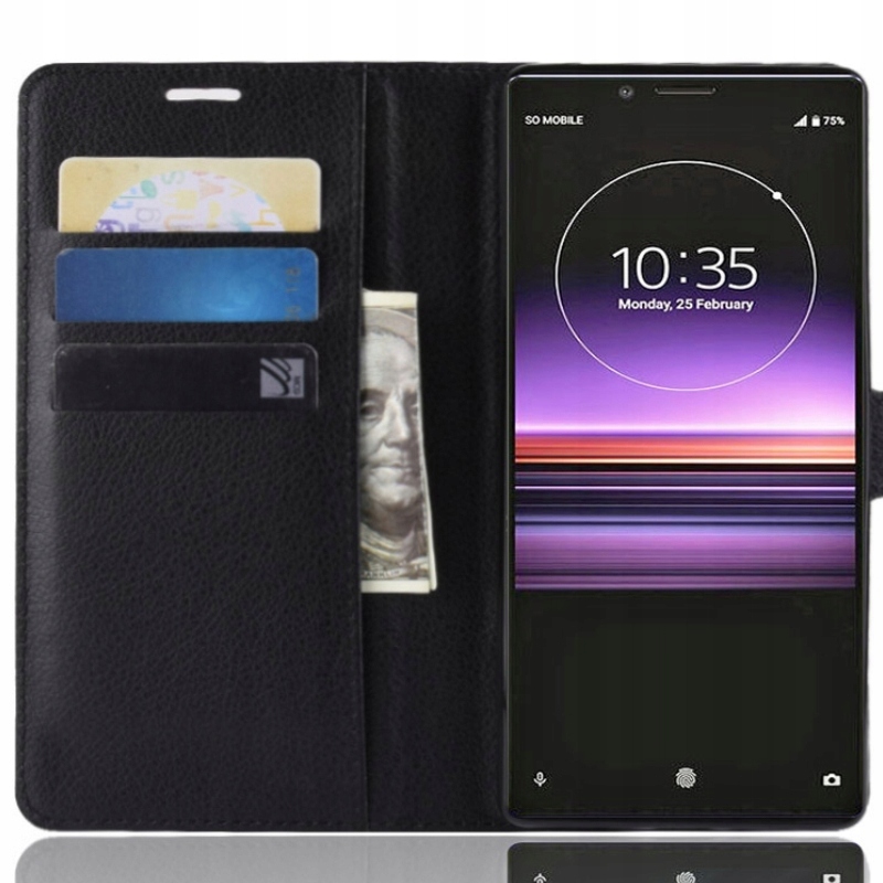 

Etui Z Klapką Portfel Litchi Do Sony Xperia 1