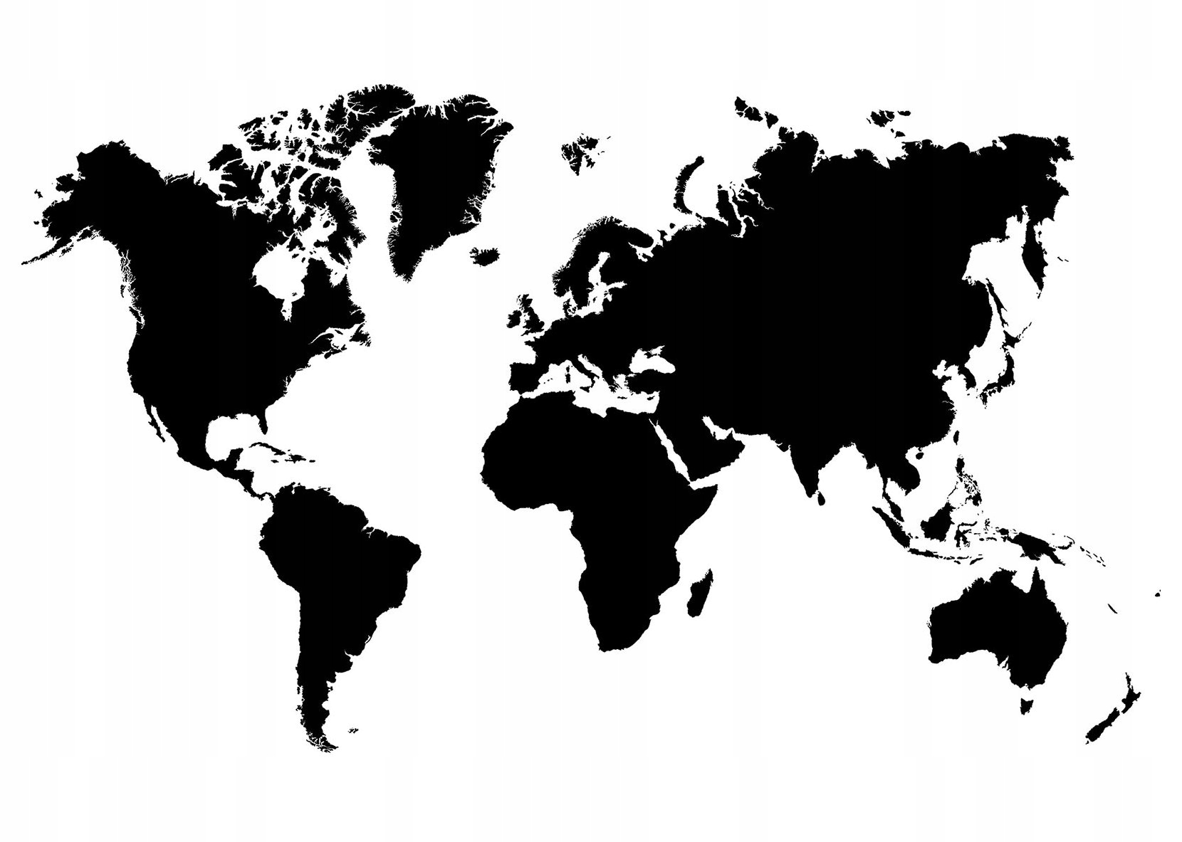 Fototapeta Černá mapa světa vinylová 368x254 minimalistický styl lepidlo