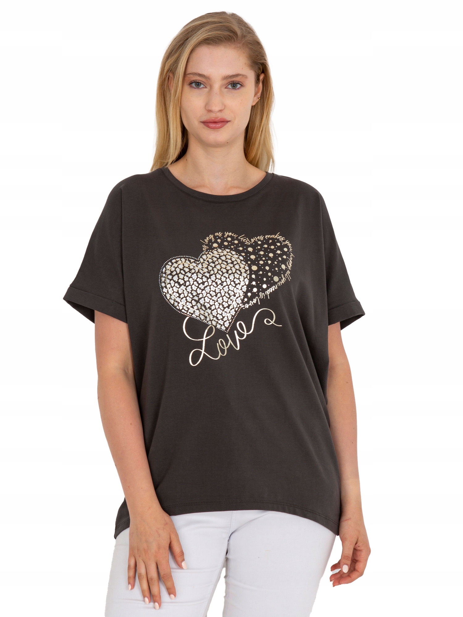 

T-shirt Damski Plus Size z nadrukiem na lato