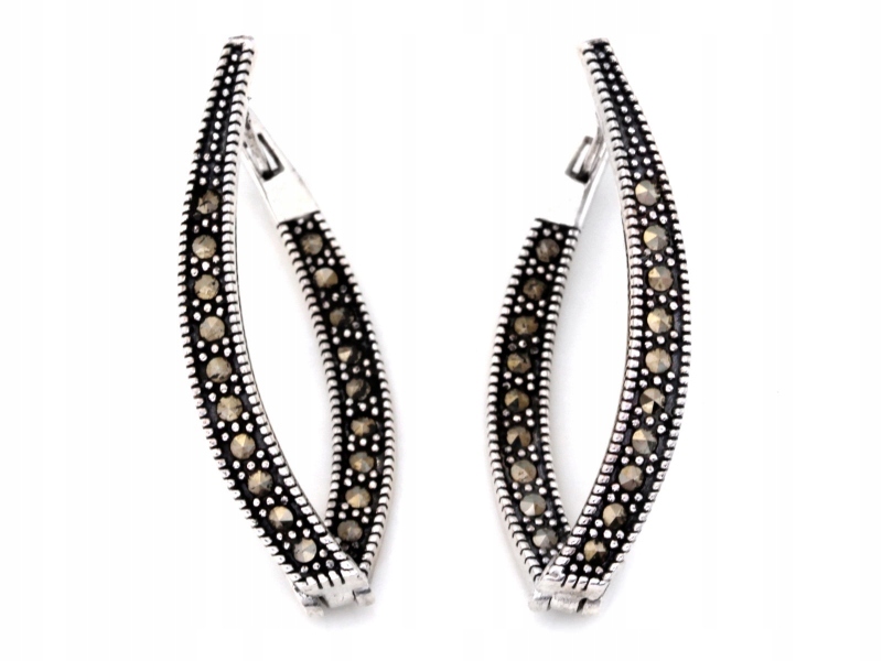 Náušnice pro ženy ze stříbra 925 rhodiované se zirkony 5.65 g, módní