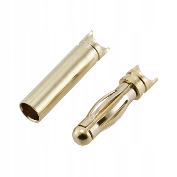 

Konektor Banan 4 mm Gold z wycięciem wtyk gniazdo