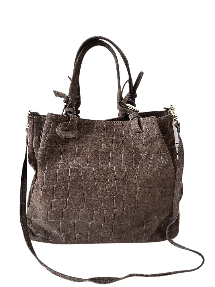 Laura Biaggi shopper taška semišová čokoládová design