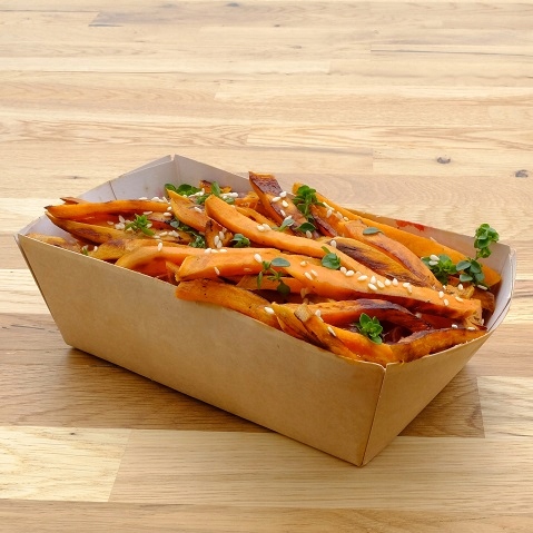 Jednorazowe pojemniki tekturowe na frytki - duże 16x10x5,5cm - 100 sztuk Marka ABC-PAK