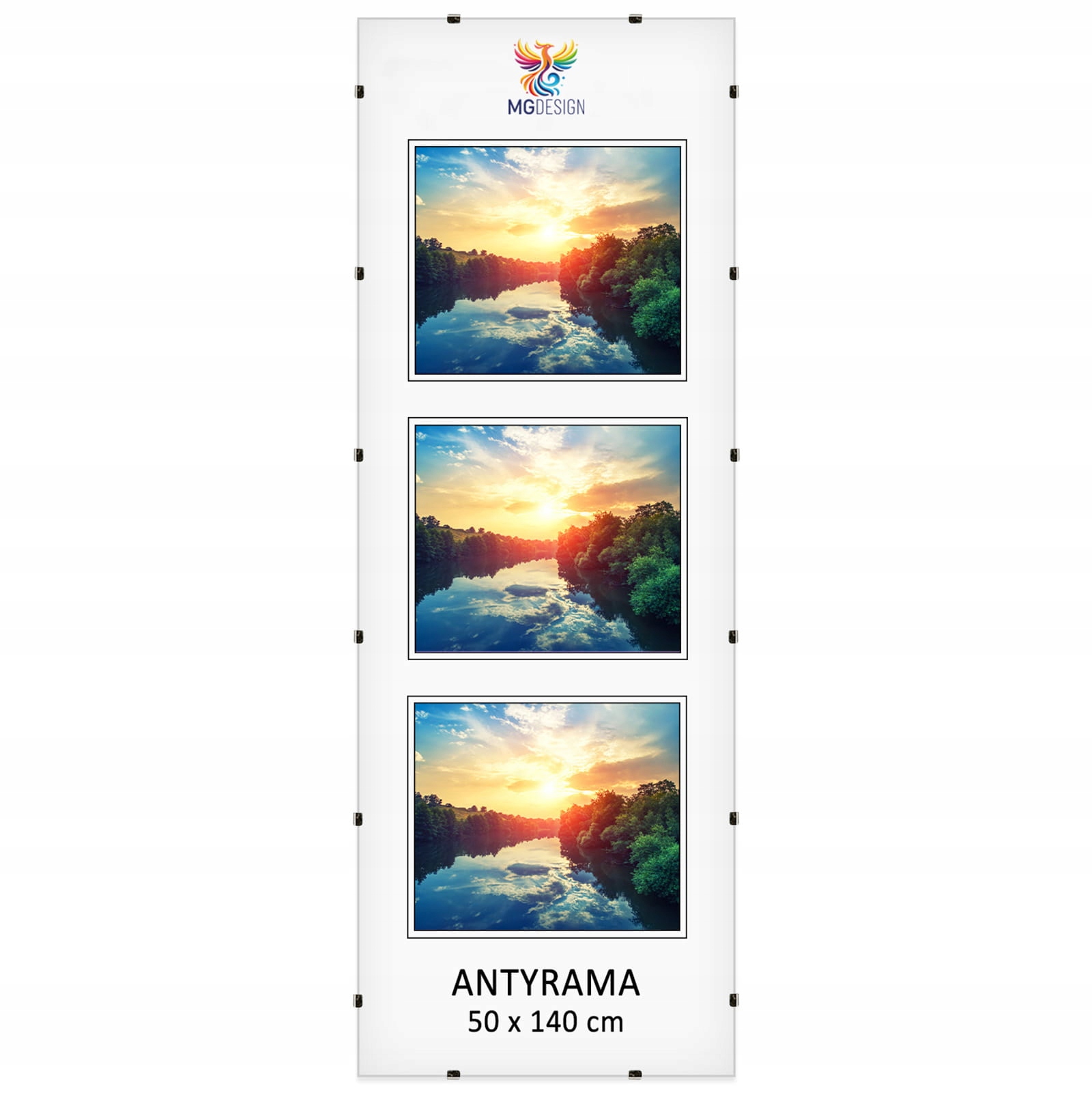 Antyrama plexi w rozmiarze 50x140 cm