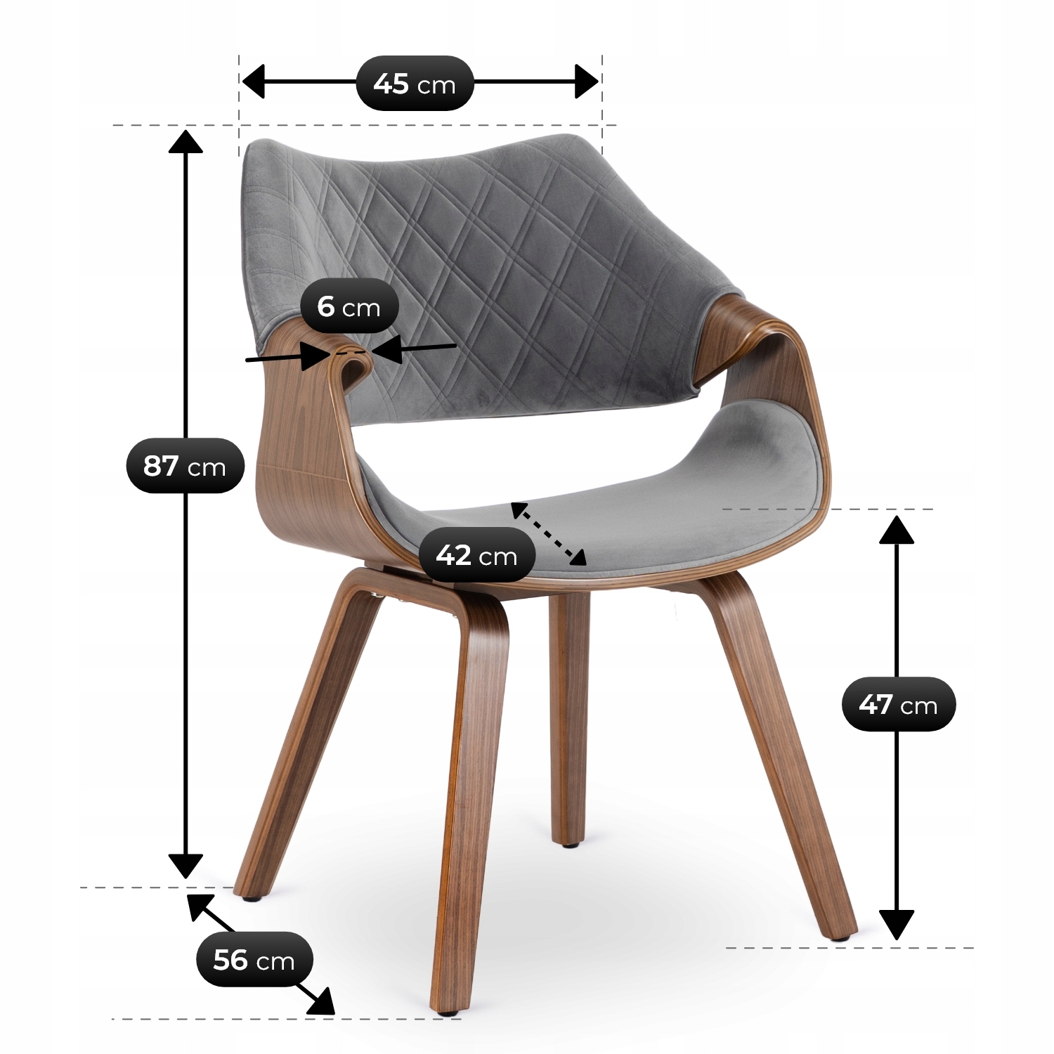 Wymiary krzesła LUISE