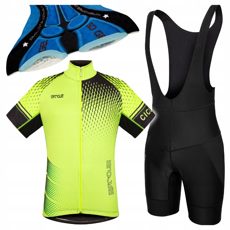 Pánský cyklistický overal na kolo, vel 3XL, tričko, Kraťasy s vycpávkou