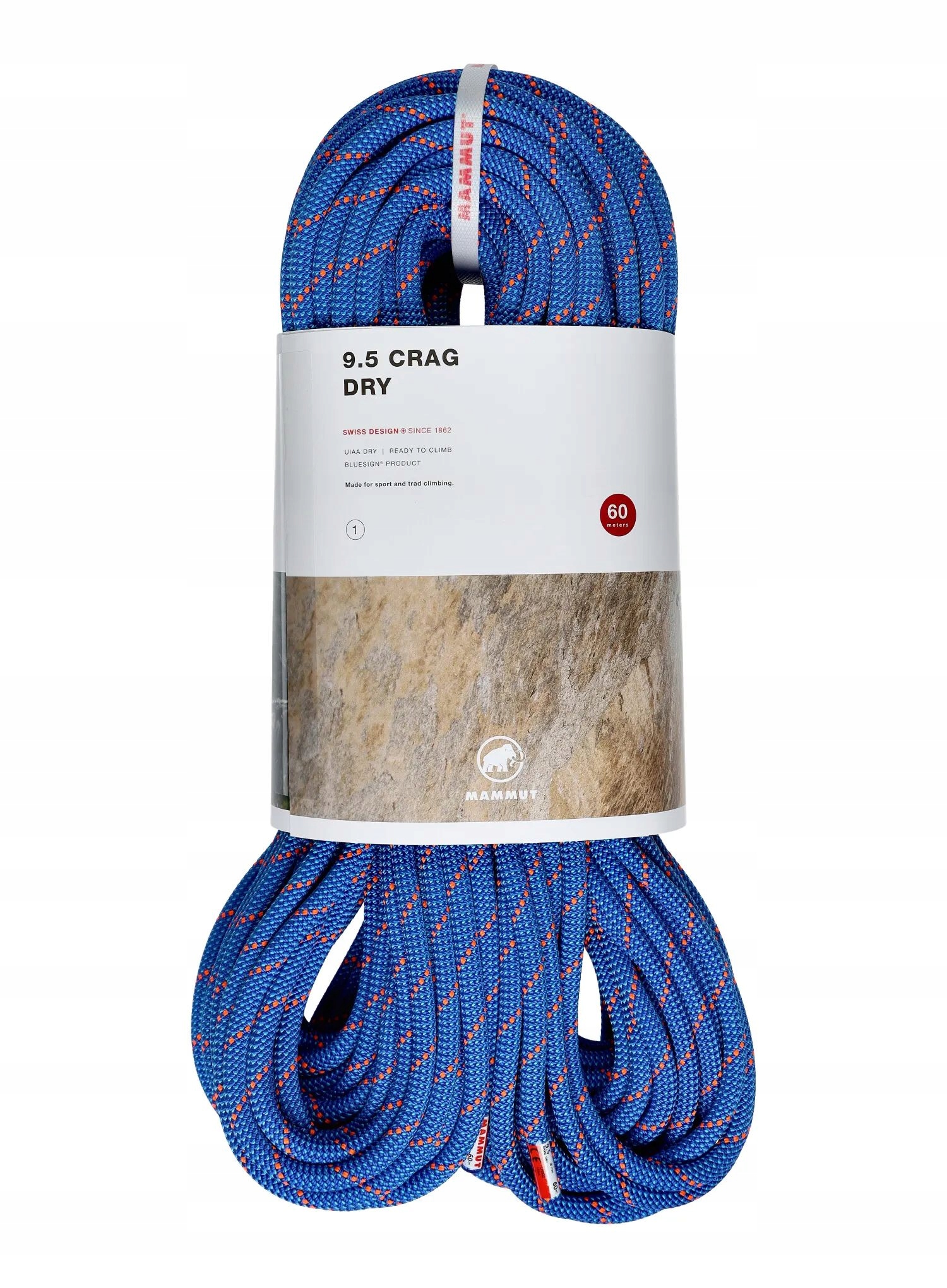 Lezecké lano Mammut 9.5 Crag Dry Rope 60 m oceán/modrá barva