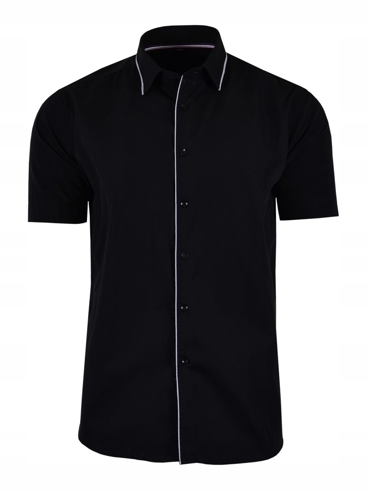 

Koszula Podwójny Kołnierz Czarna Krótki 41/42