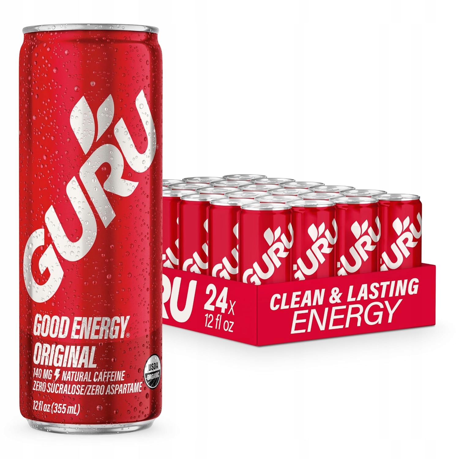 Přírodní Energetický Nápoj Guru Veganský Bezlepkový Energetik 24 Ks