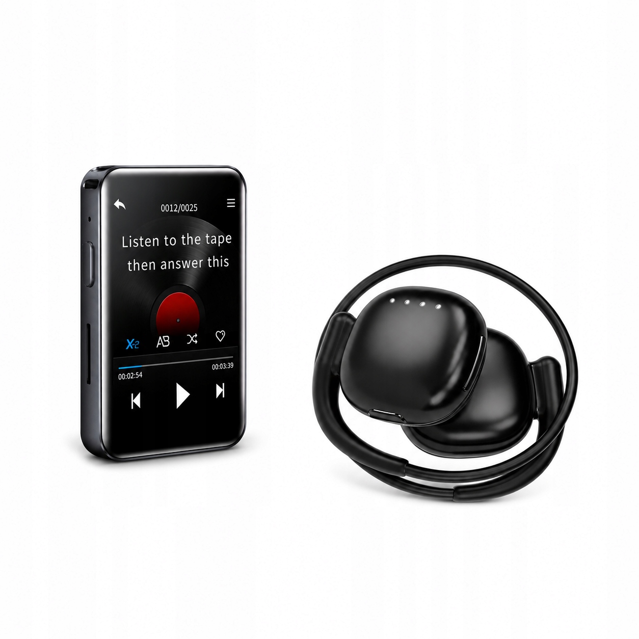 MP3 Bluetooth 64GB HiFi 1.8" Fm Sportovní sluchátka IPX7 10h