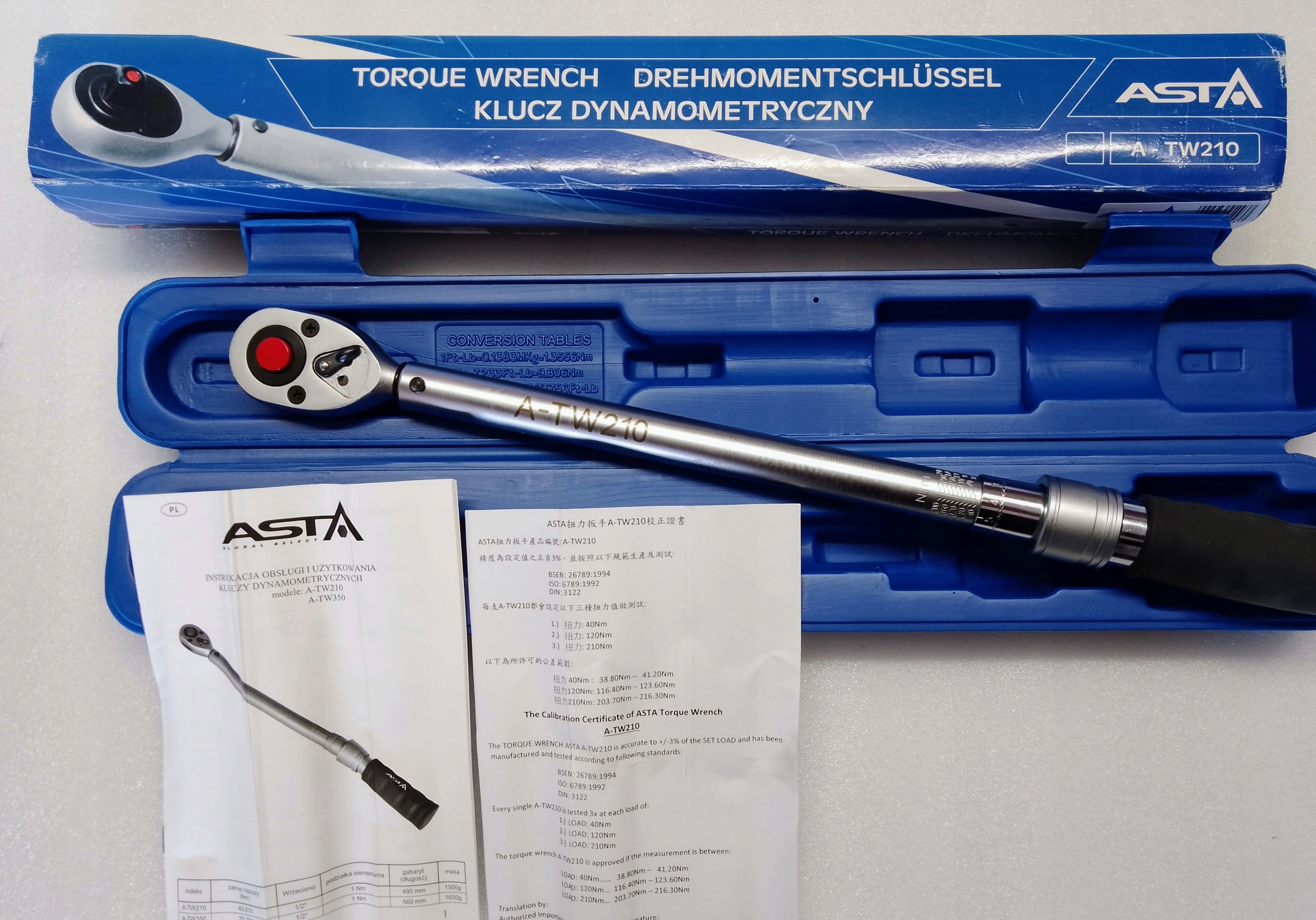 ASTA ДИНАМОМТРИЧЕСКИЙ КЛЮЧ 40-210NM ASTA ХИТ КАЧЕСТВО