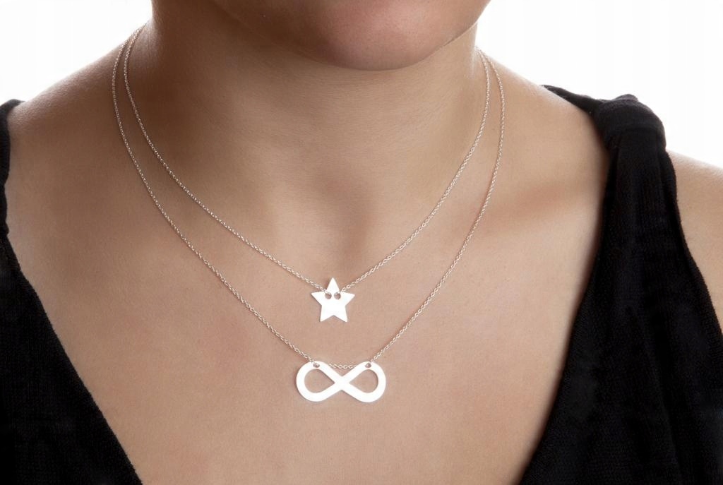 

Srebrny komplet Celebrytka Infinity i Gwiazdka 925
