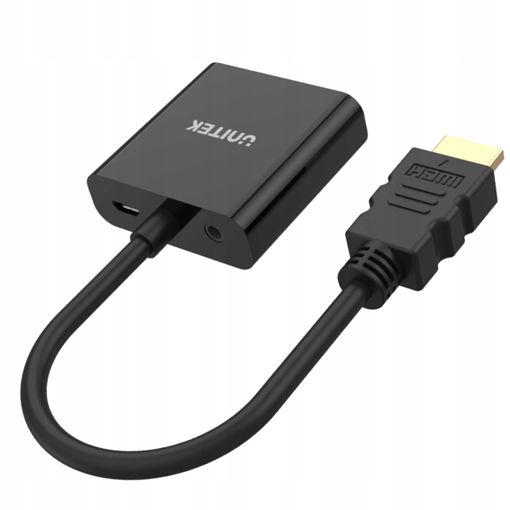 Adapter HDMI no VGA + audio Unitek Przejściówka Zastosowanie Dysk