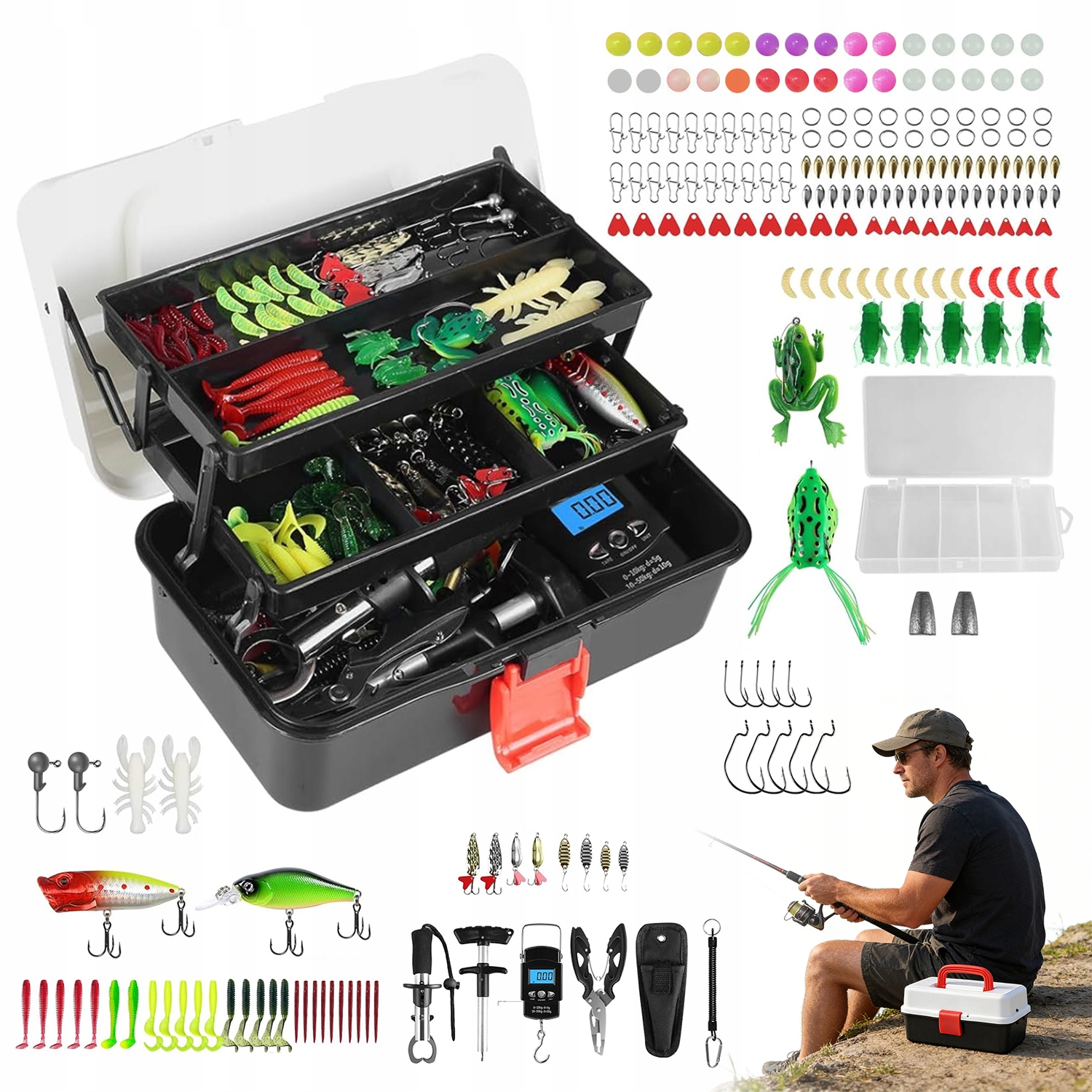 213 Szt Skrzynka Wędkarska Pudełko Wielofunkcyjny Duża Pojemność Składana