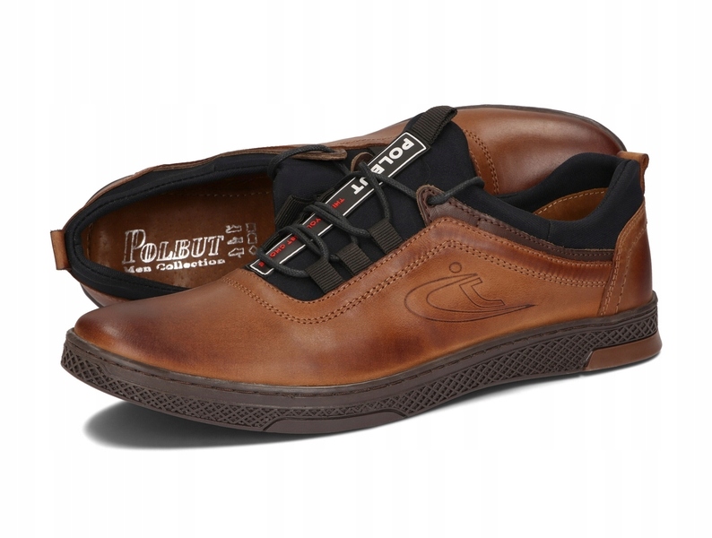 BUTY MĘSKIE SKÓRA CASUAL POLBUT K-24 CAMEL 48 Rozmiar 48