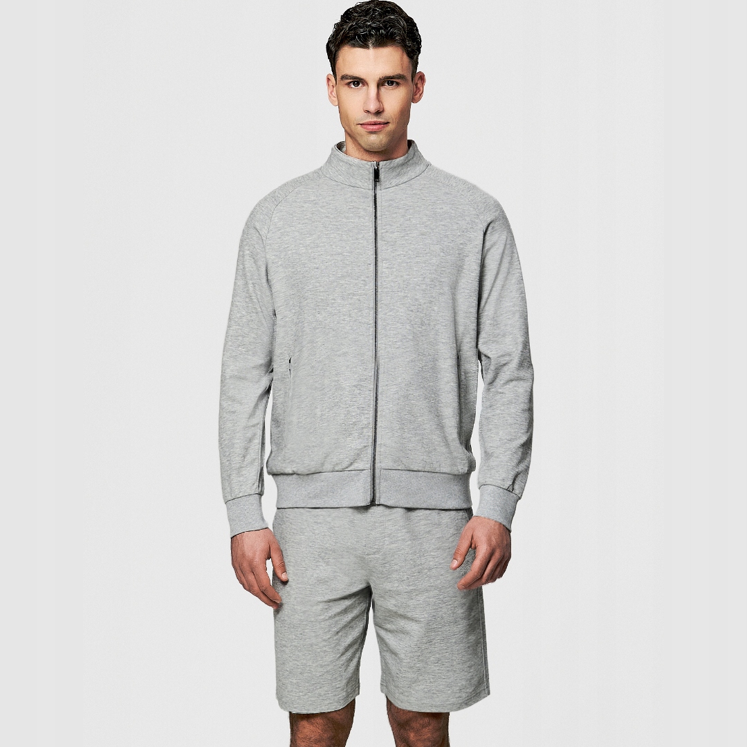 Šedá tepláková mikina s rozepínacím zapínáním Pako Lorente vel M