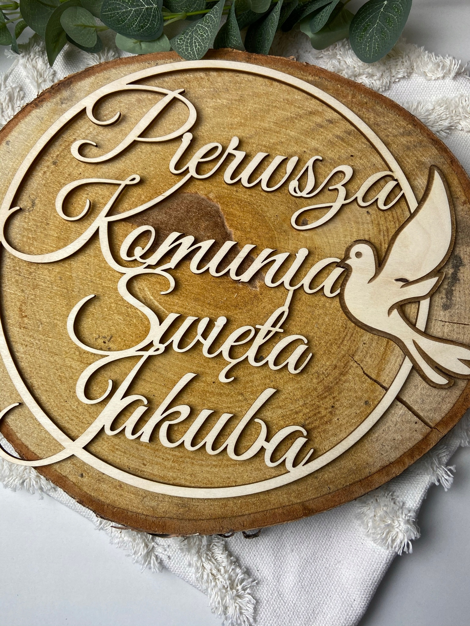 Koło PREMIUM ścianka wianek ZŁOTY XXXL KOMUNIA + IMIĘ Okazje komunia