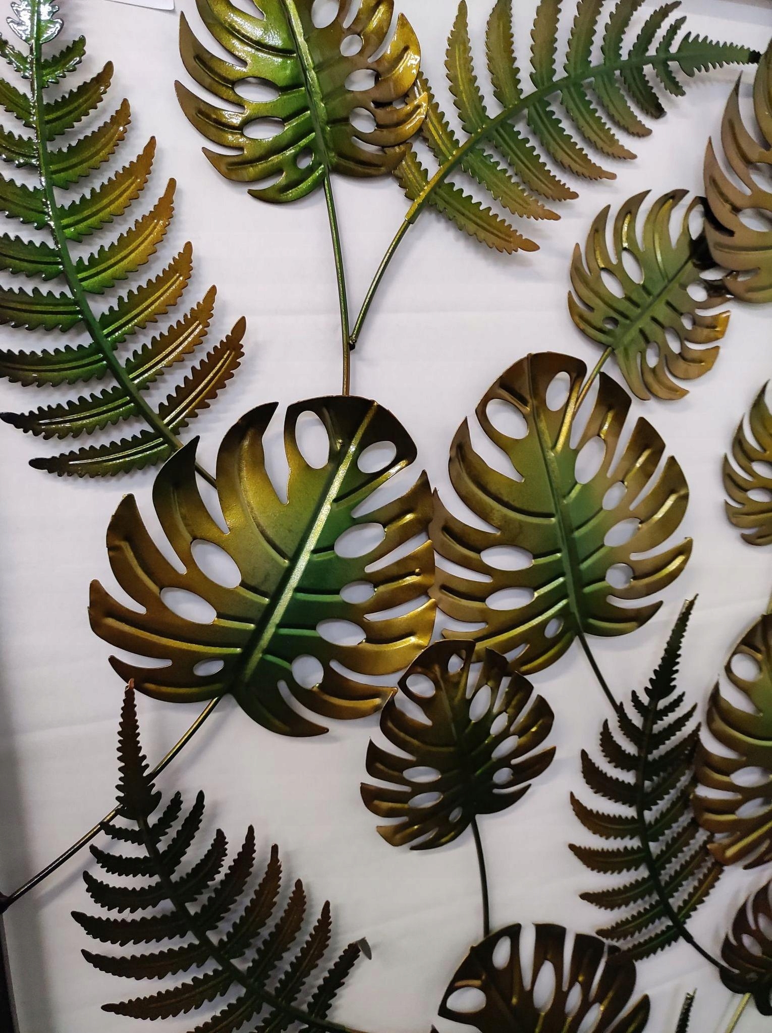 DEKORACJA ŚCIENNA METALOWA LIŚCIE monstera obraz Długość 100 cm