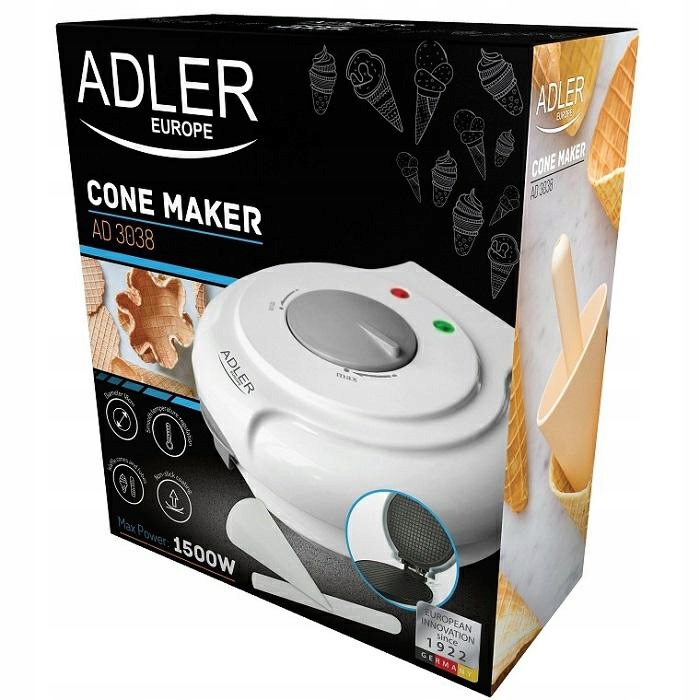 WYPIEKACZ DO WAFLI WAFLOWNICA ROŻKÓW RUREK AD3038 Marka Adler