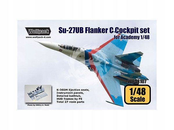 Su-27UB Flanker C Cockpit Set for Academy, wolfpack WP48107 měřítko 1/48