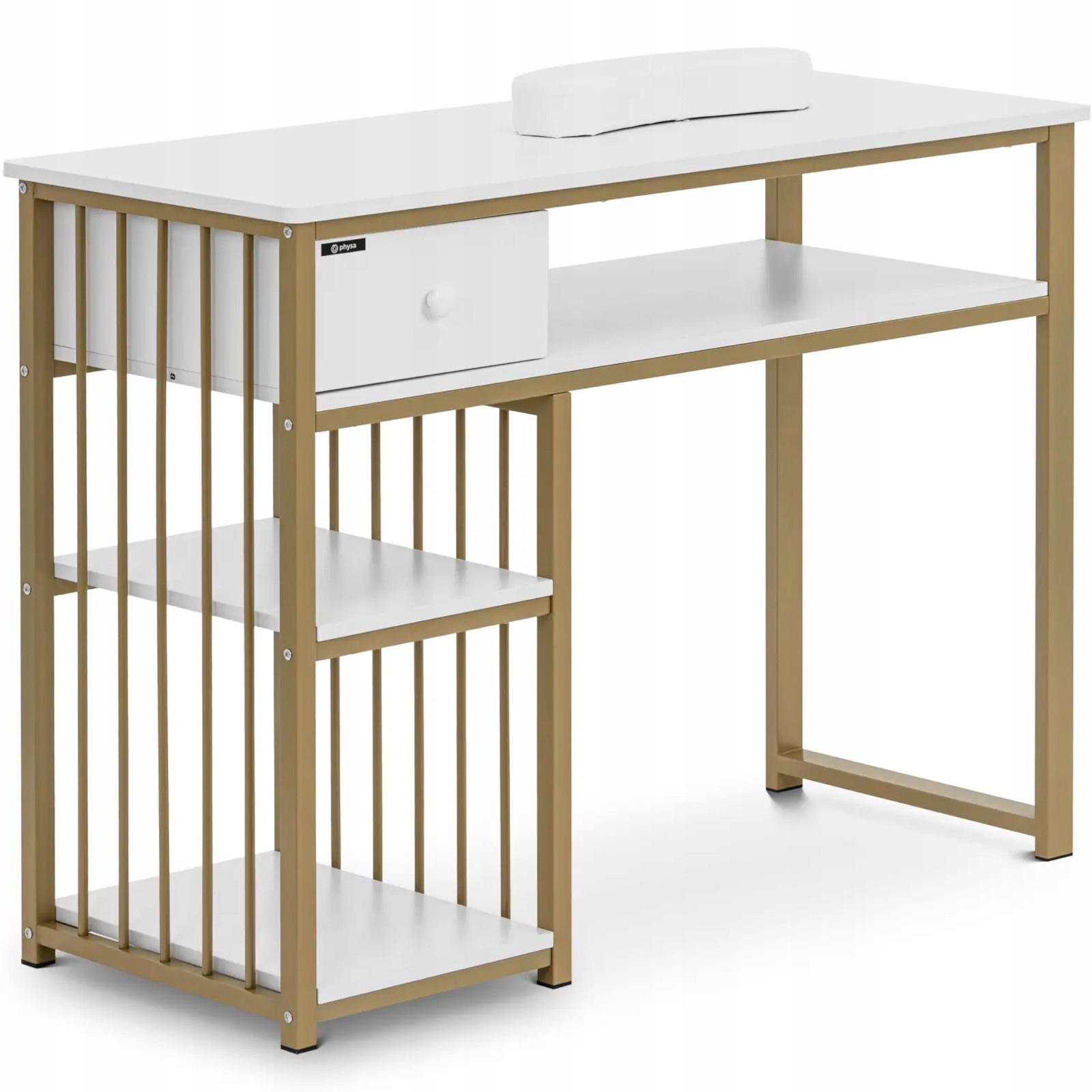 Kosmetický stůl na manikúru s opěrkou na ruce šuplík 3 police 110 x