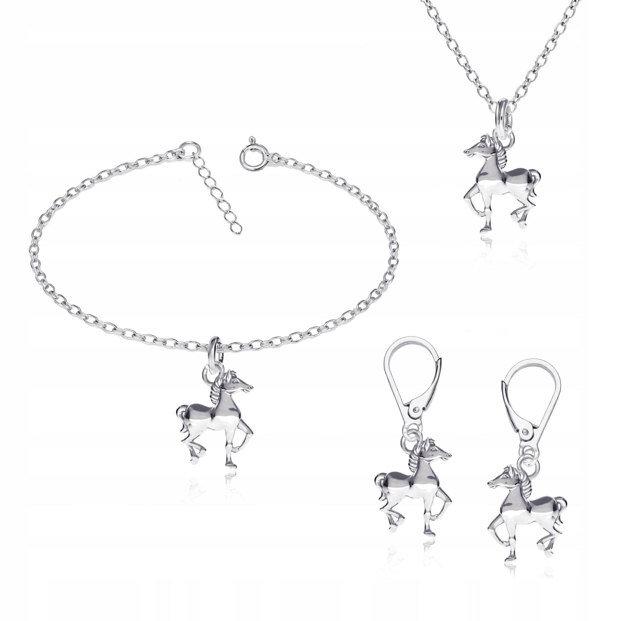 Kůň koně koník stříbrný komplet šperků vazba rolo oval stříbro 925
