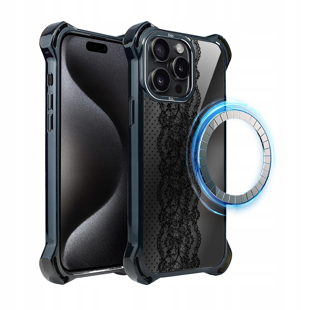 Pouzdro pro iPhone 15 Pro Ibizu DropGuard Ultra s MagSafe, ozdobná krajka
