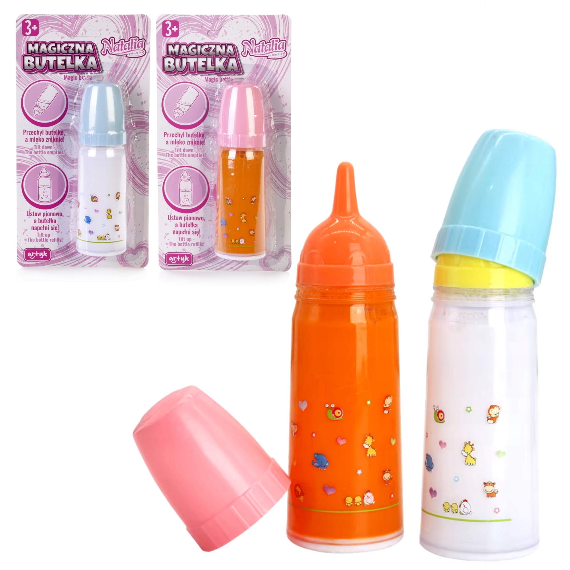 MAGICZNA BUTELKA DLA LALKI ZNIKAJĄCY SOK NATALIA Materiał plastik