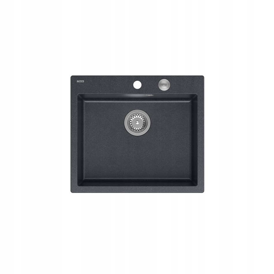 Quadron Umývadlo Granit Morgan 110 zapustené Black Diamond Oceľ 57x50 cm Sifón