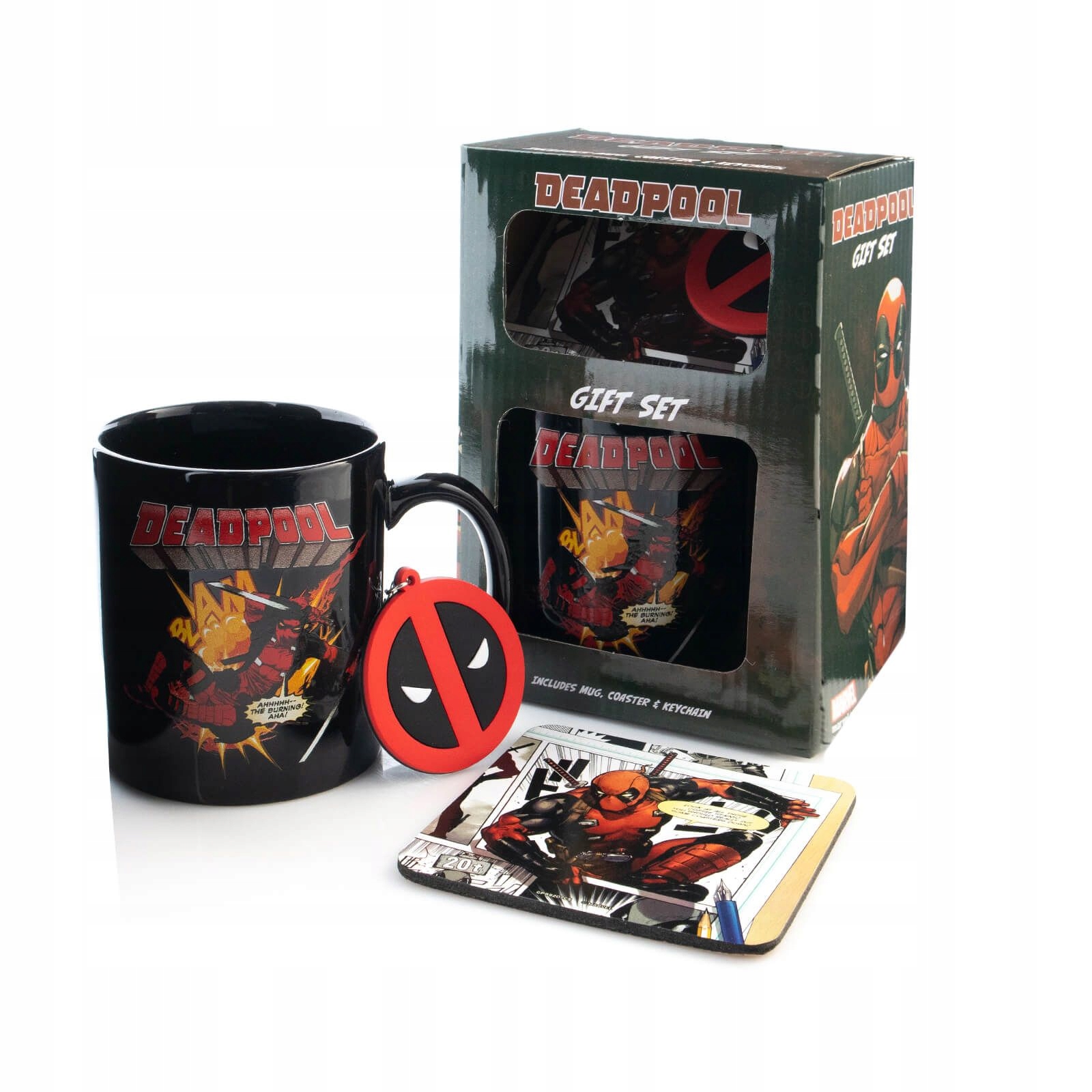 

Zestaw Deadpool kubek podkładka brelok