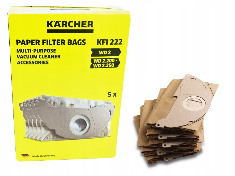 Worki do odkurzacza Karcher WD2 5 szt 6.904.322.0 + filtr