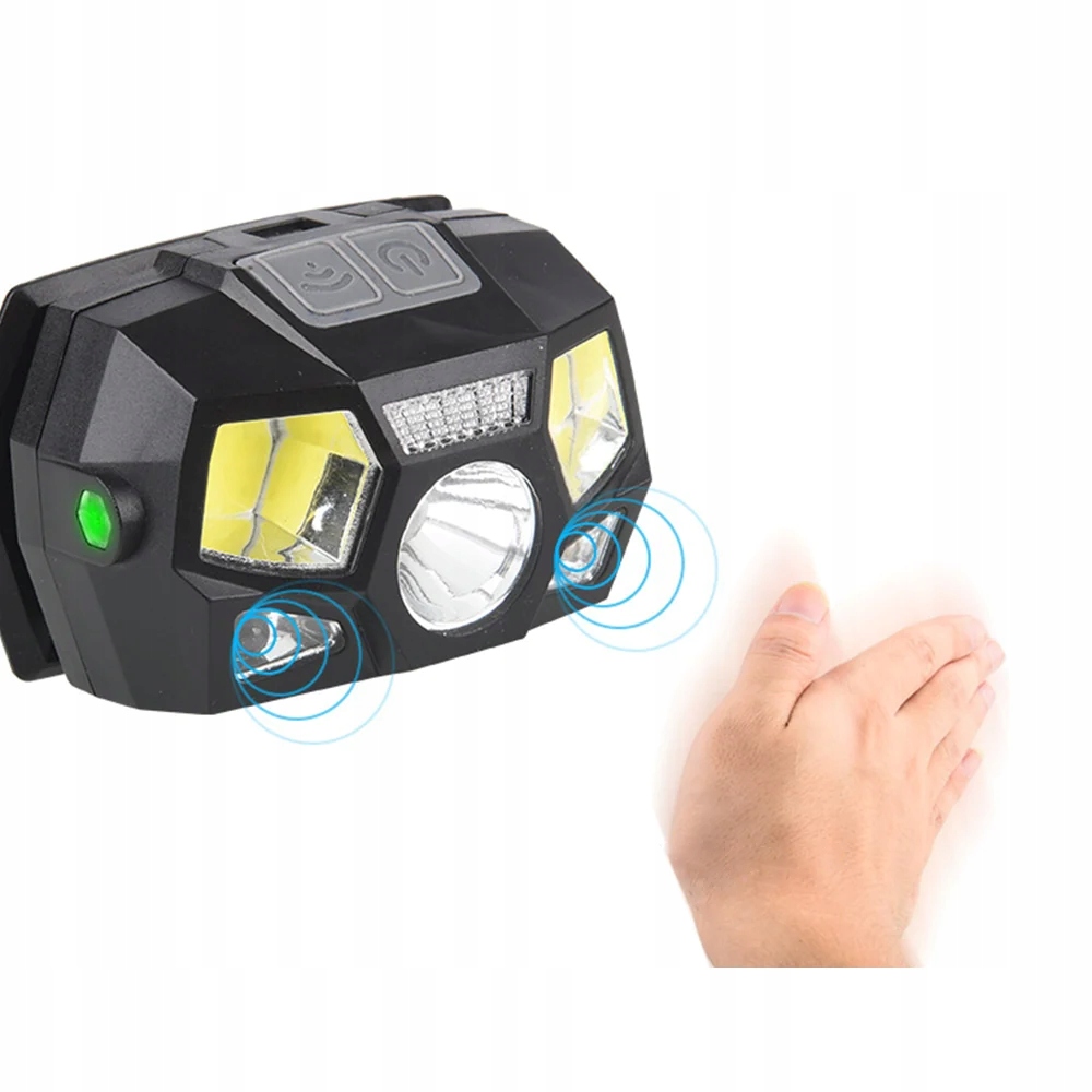 LATARKA CZOŁOWA LED LAMPKA CZOŁOWKA MOCNA WODOODPORNA NA CZOŁO NA GŁOWE COB Liczba trybów 5