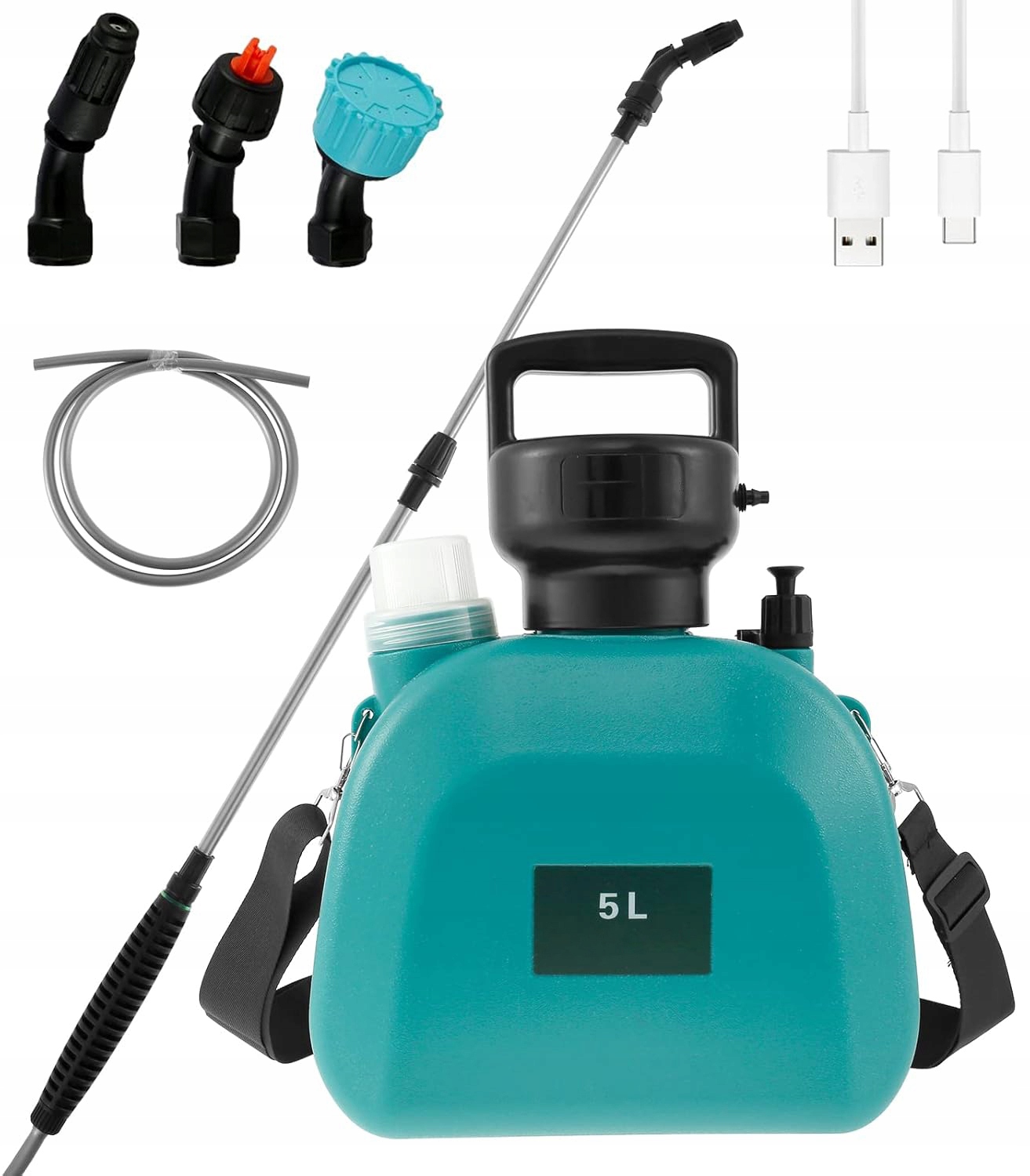 Zahradní Akumulátorový Ramenní Postřikovač 5 L, Regulace Lanka 3 Trysky