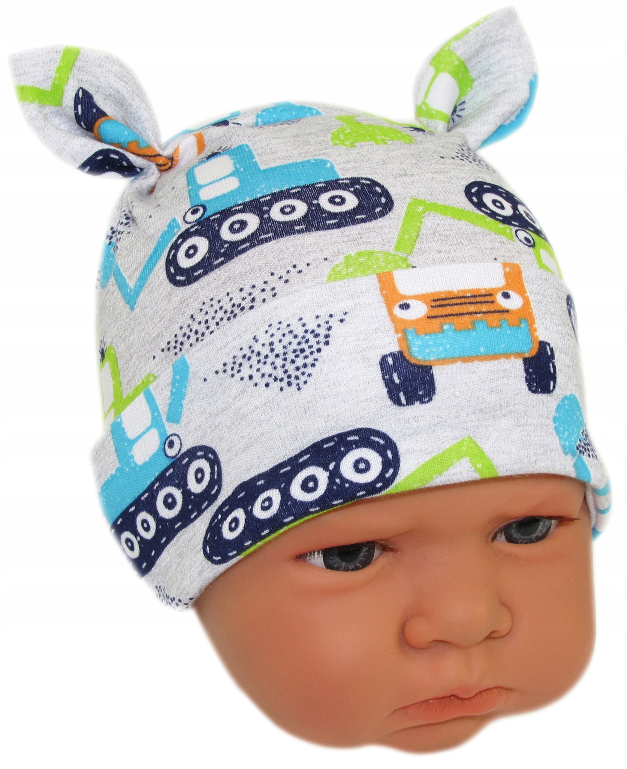 

Czapka Niemowlęca Niewiązana 34-36cm Koparki /40/