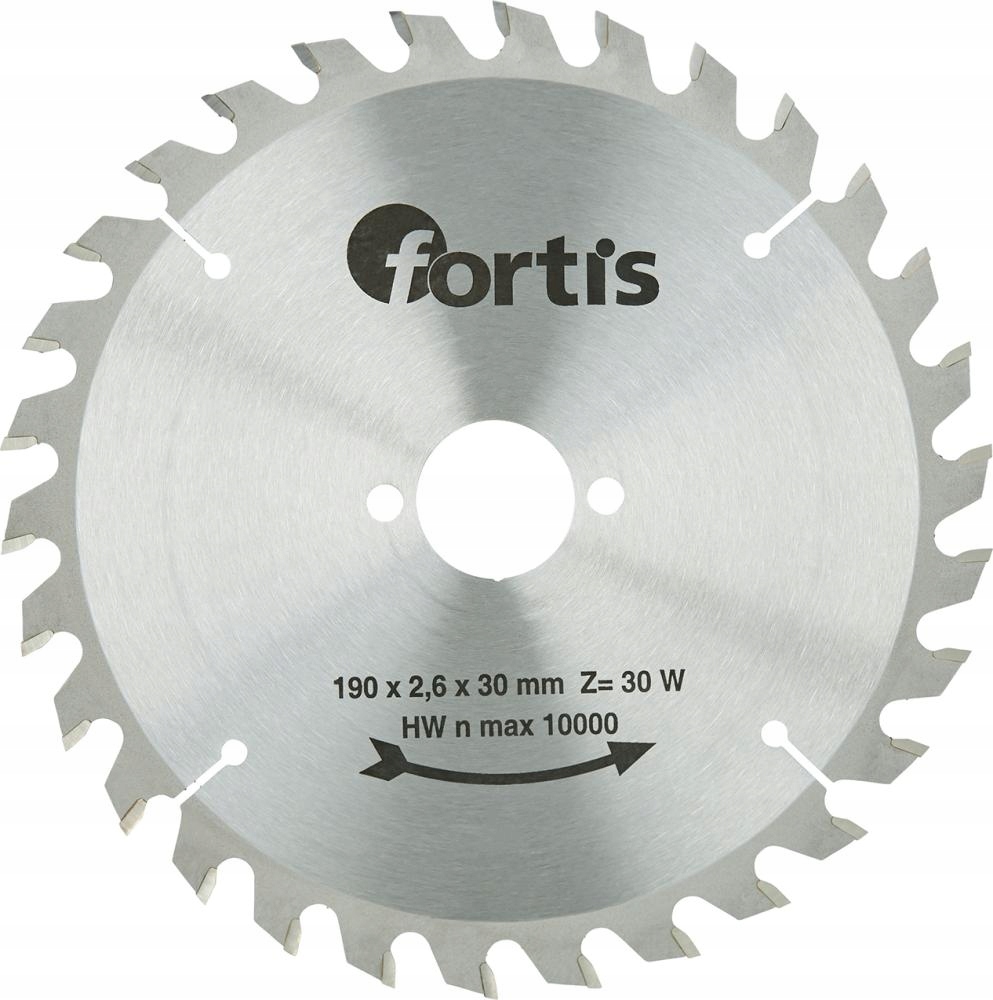 Pilový kotouč na řezání dřeva Hw Hw 190x2,4x30 mm 30 zubů Fortis