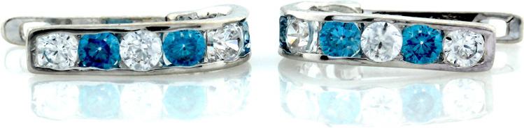 Zlaté náušnice 585 dětské z bílého 14kt zlata, elegantní vzor jako dárek